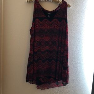 Red and black blouse